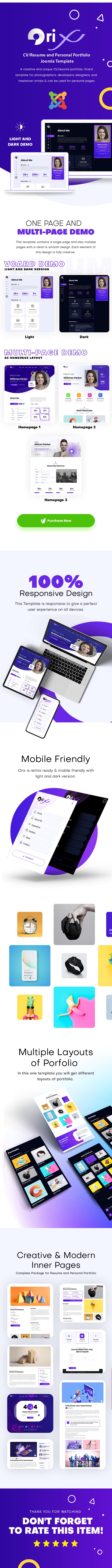 Orix - Joomla 6 CV/Resume and Portfolio Template | Freelancer